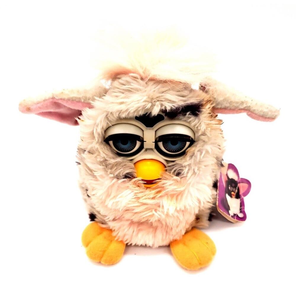 Furby 1998 Grey & Pink Snow Leopard Model Tiger Electronics w/ Tag WORKS